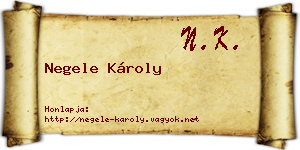 Negele Károly névjegykártya