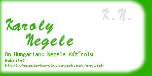 karoly negele business card